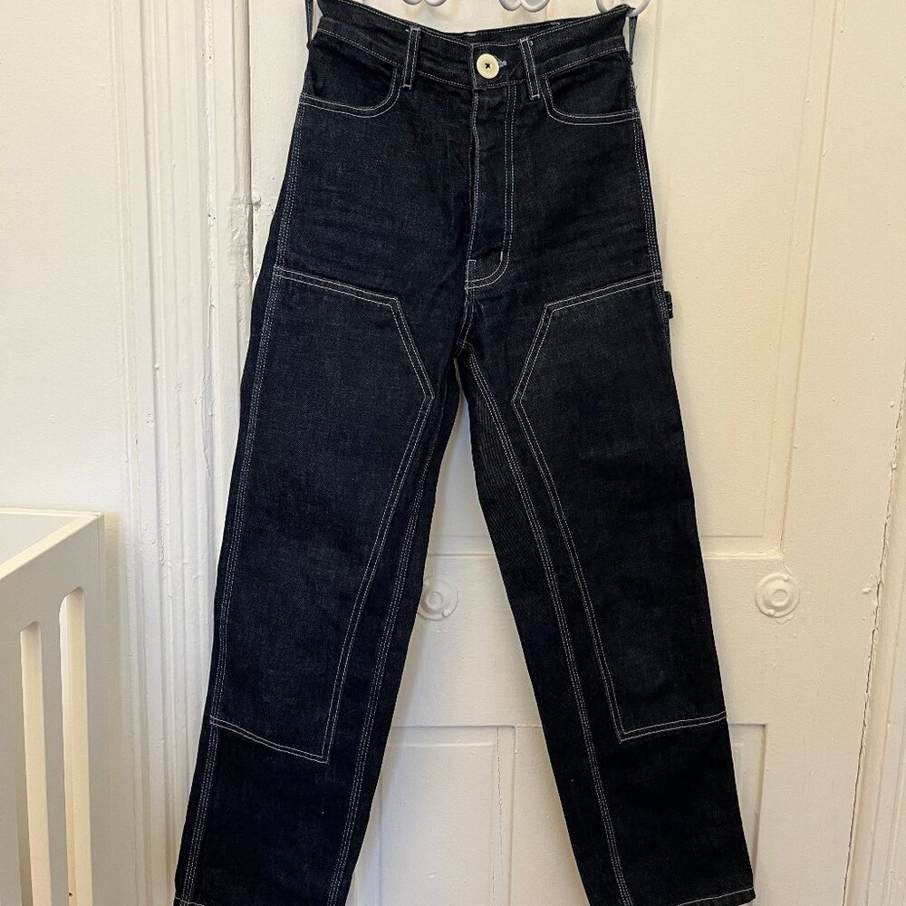 Jesse Kamm Patchfront Handy Pants - Dark Blue Japanese Denim Size 0